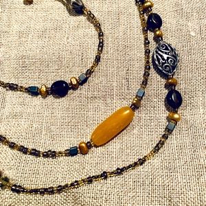 Silpada Serpentine, Silver Filigree, Pearl, and Smokey Quartz Long Necklace